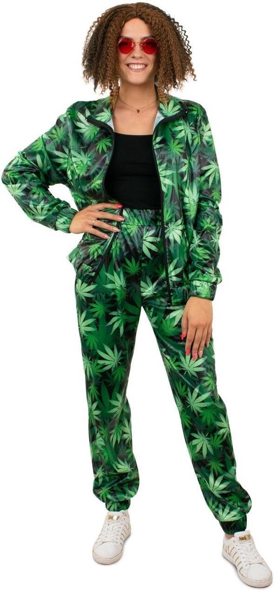 Hippie Kostuum | Trainingspak Bobby Wiet Dames | Vrouw | Large | Carnaval kostuum | Verkleedkleding